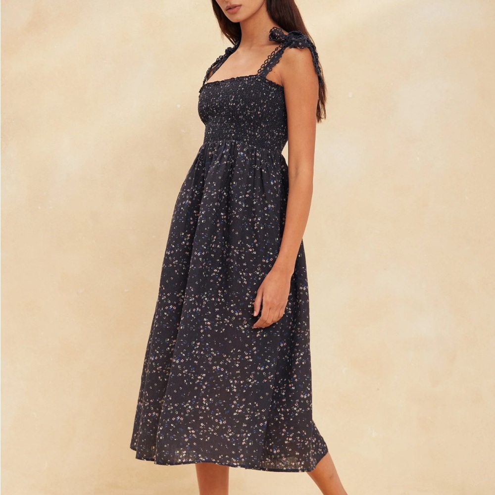 Maia Bergman Simone Floral Smocked Midi Dress